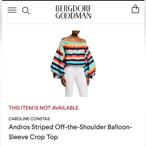 Caroline Constas White and Pink Oversized Crop Blouse - Picture 8 of 8